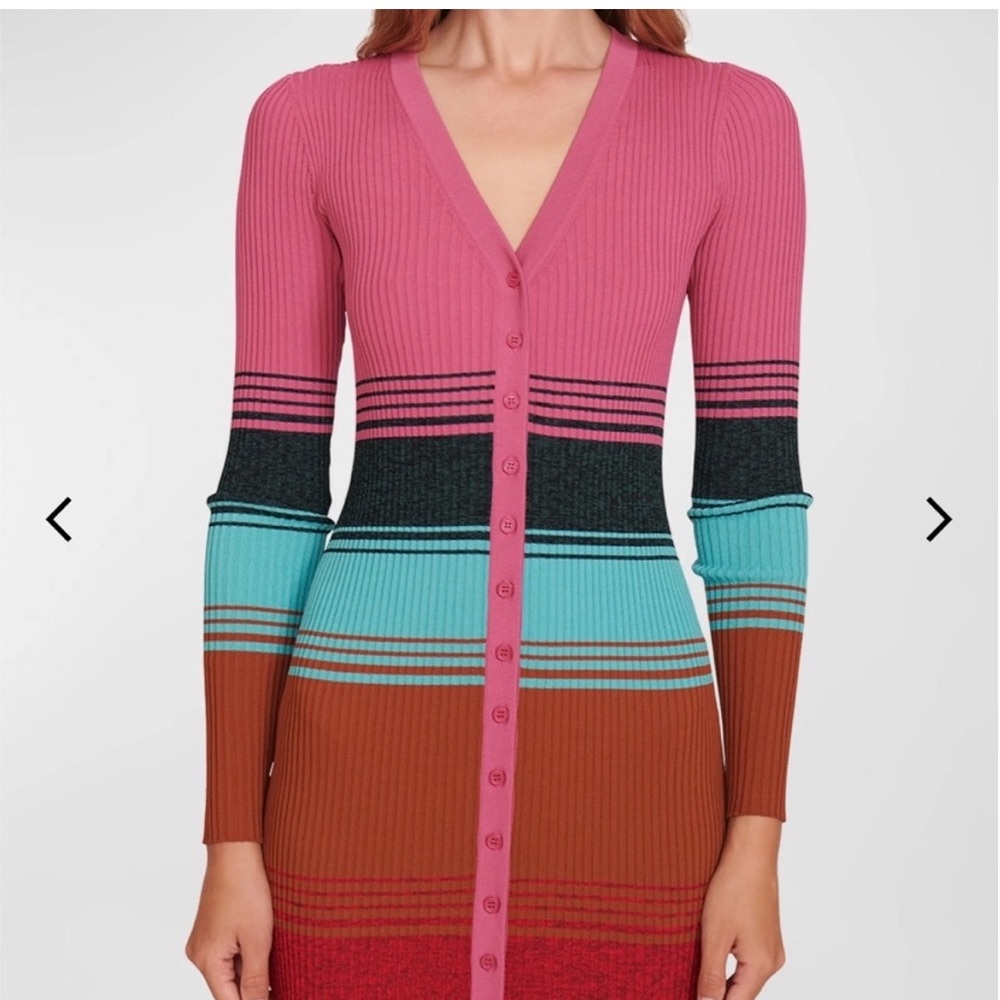 STAUD Multicolor Ribbed Button-Front Midi Dress i… - image 12